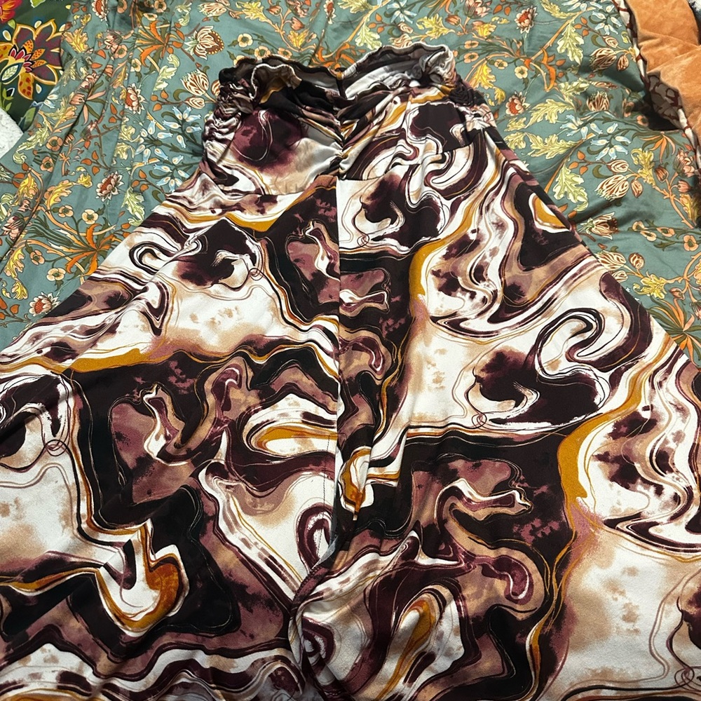 EARTHBOUND Swirl Print Midi Dress - Brown and Cream